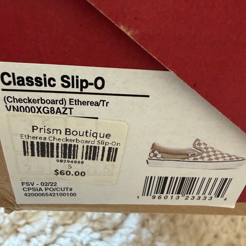 Vans women size 5 Slip-On Checkerboard Sneakers - Etherea - Picture 3 of 5